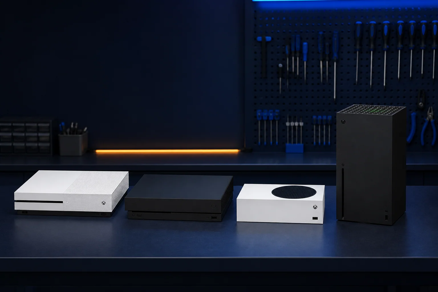 Xbox consoles arranged for repair service